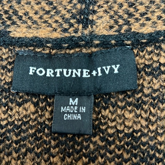 Fortune & Ivy / Stitch Fix Long Cardigan Sz M Brown/Black Animal Print NWOT - Picture 2 of 10
